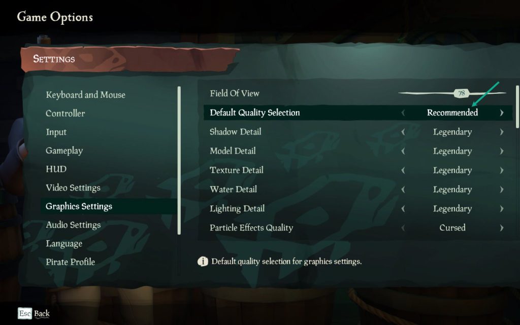 Change Default Quality Selection to Recommended or Common