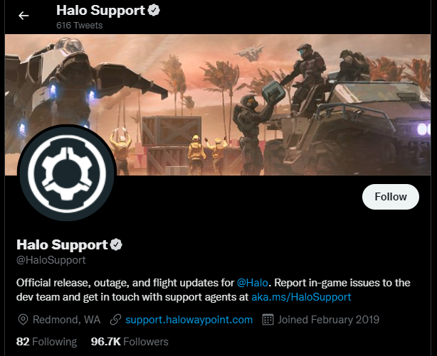 Halo Support Twitter