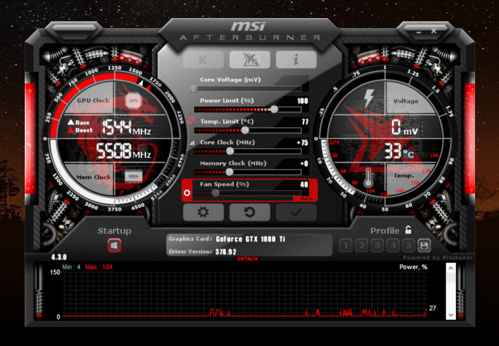 MSI Afterburner overclock