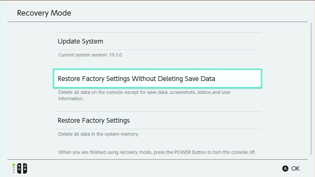 Nintendo Switch Recovery Mode