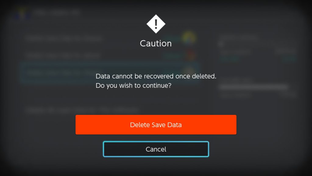Nintendo switch delete save data 1