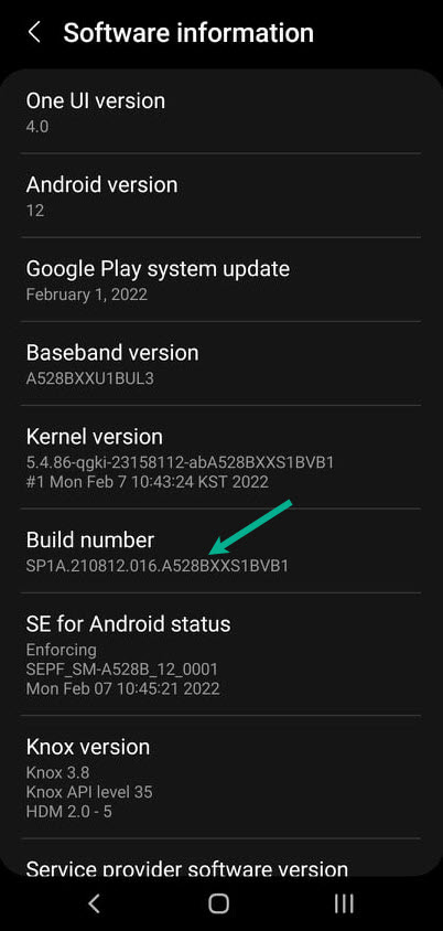 On the About Phone, If you have not enabled Developer mode, Tap the Build number seven times to enable Developer options