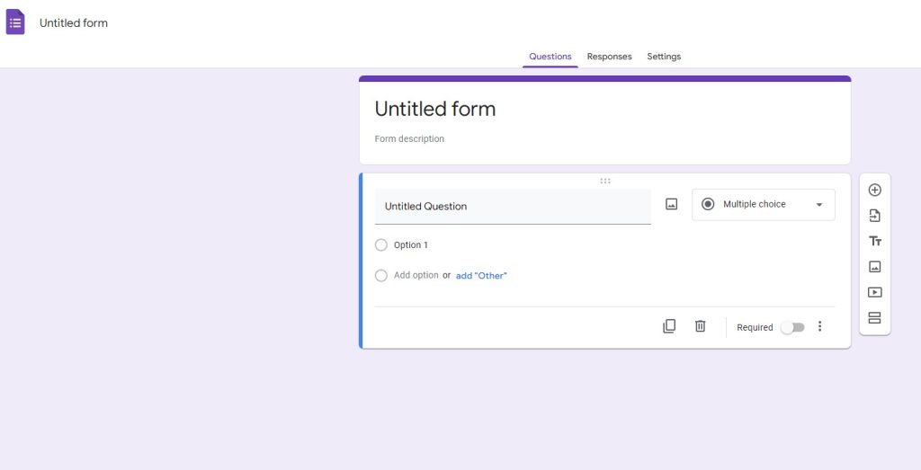 Step 3: Edit and format the Google form. Fill up the google forms with question.