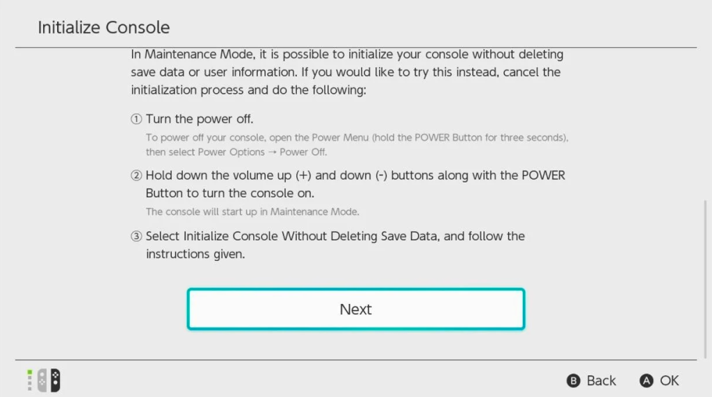 OLED Switch Initialize Console