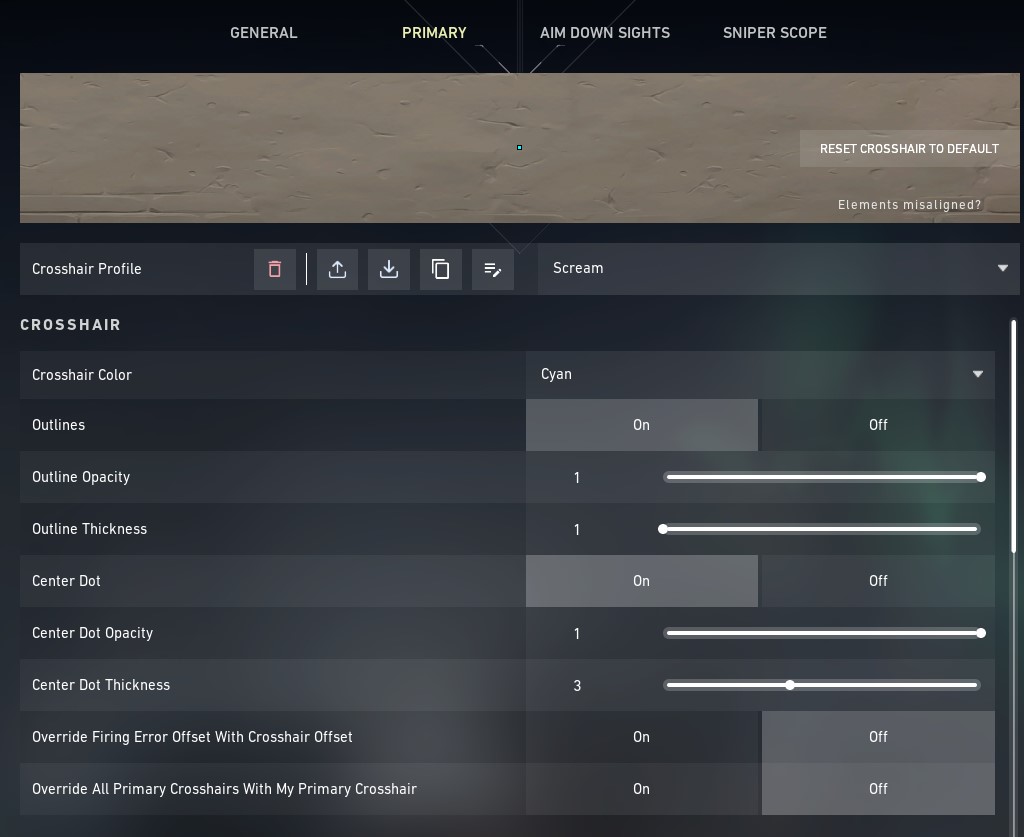 3.) ScreaM crosshair settings