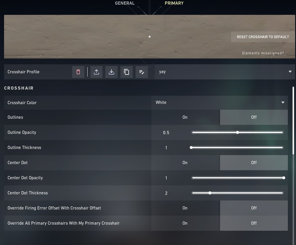 valorant pro crosshair settings