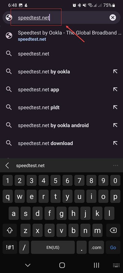 Go to speedtest.net