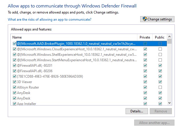 Adding as an Exception through Windows Firewall option