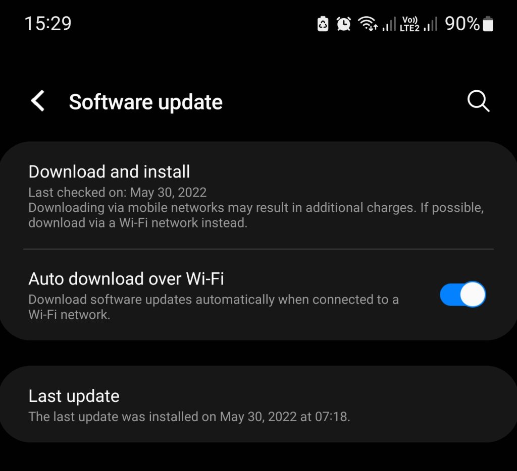 Android software update 1