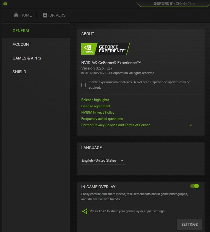 Disable NVIDIA GeForce Experience overlay