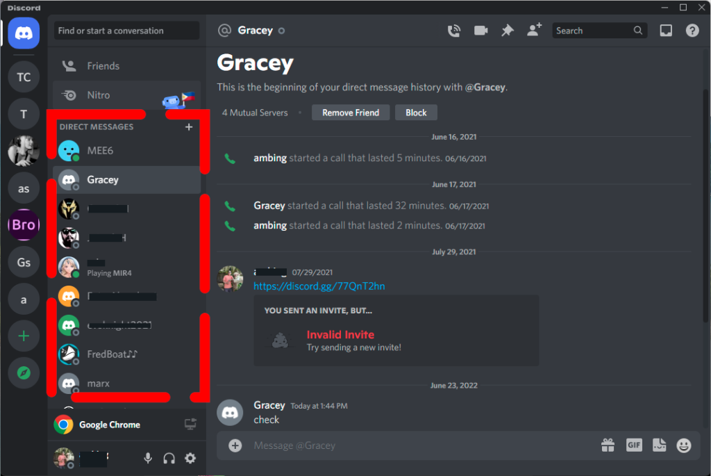 how to delete a chat thread on discord