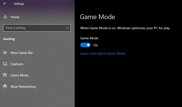 Fix 4 Enable Game Mode on your PC