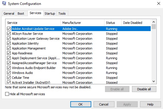 Fix #8 Hide Microsoft services