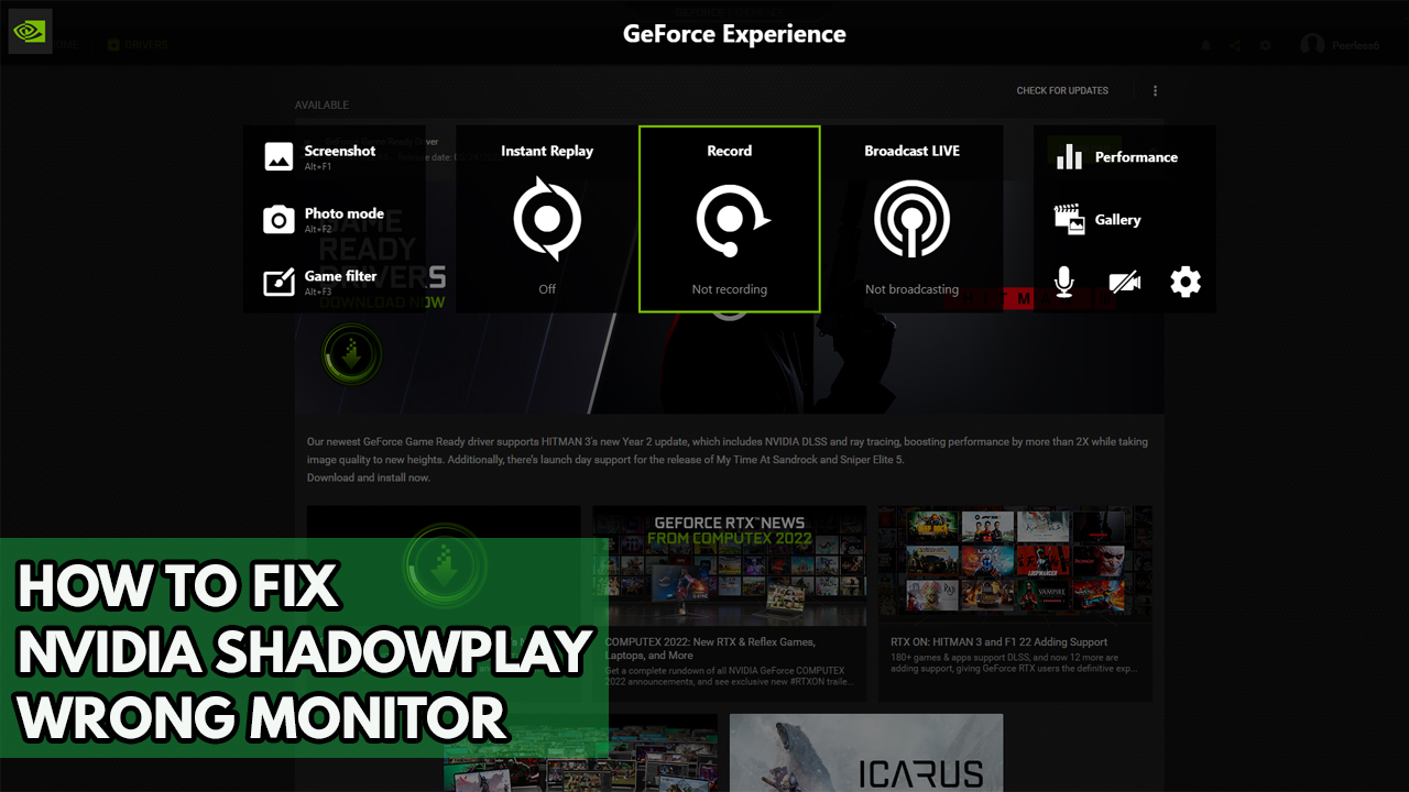 geforce experience recording wrong monitor