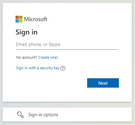 Log in your Microsoft account
