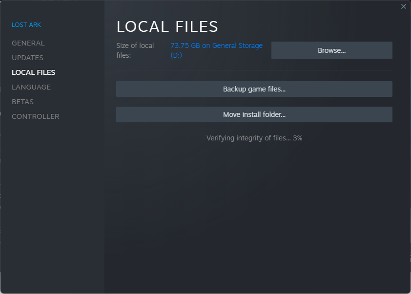 Lost Ark verify game files