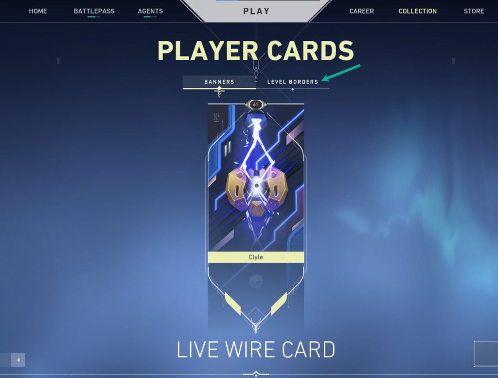 On the Player Card window click level borders