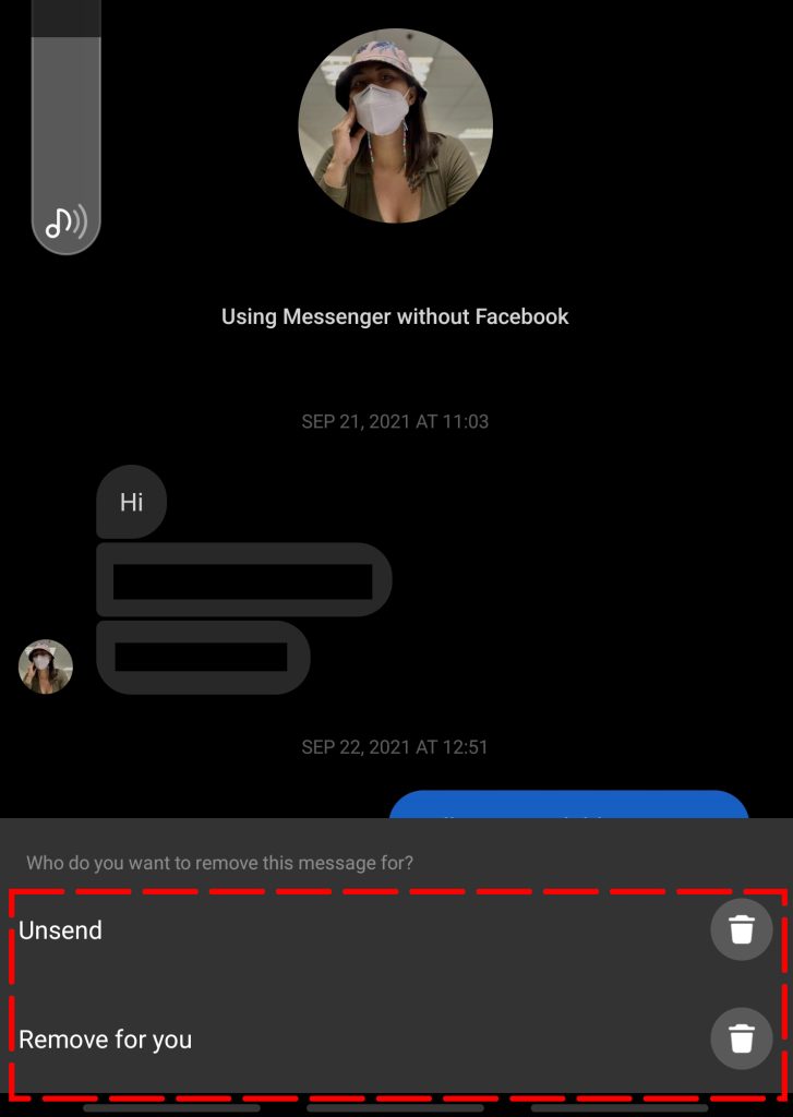 Remove message facebook messenger