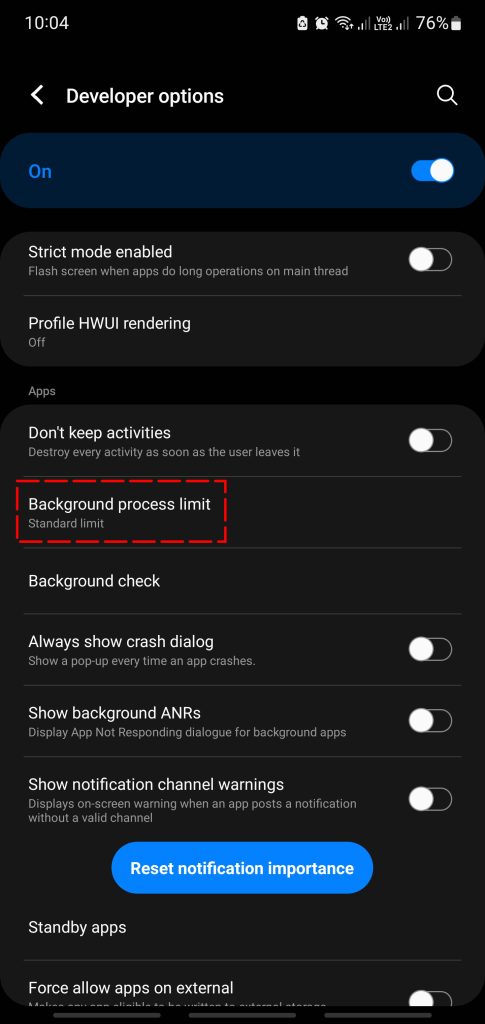 Android Background process limit