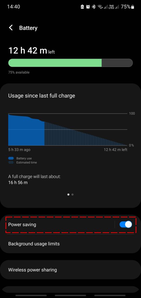 Battery Power saving Mode