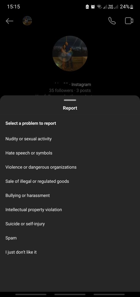 Reasons to report dm instagram