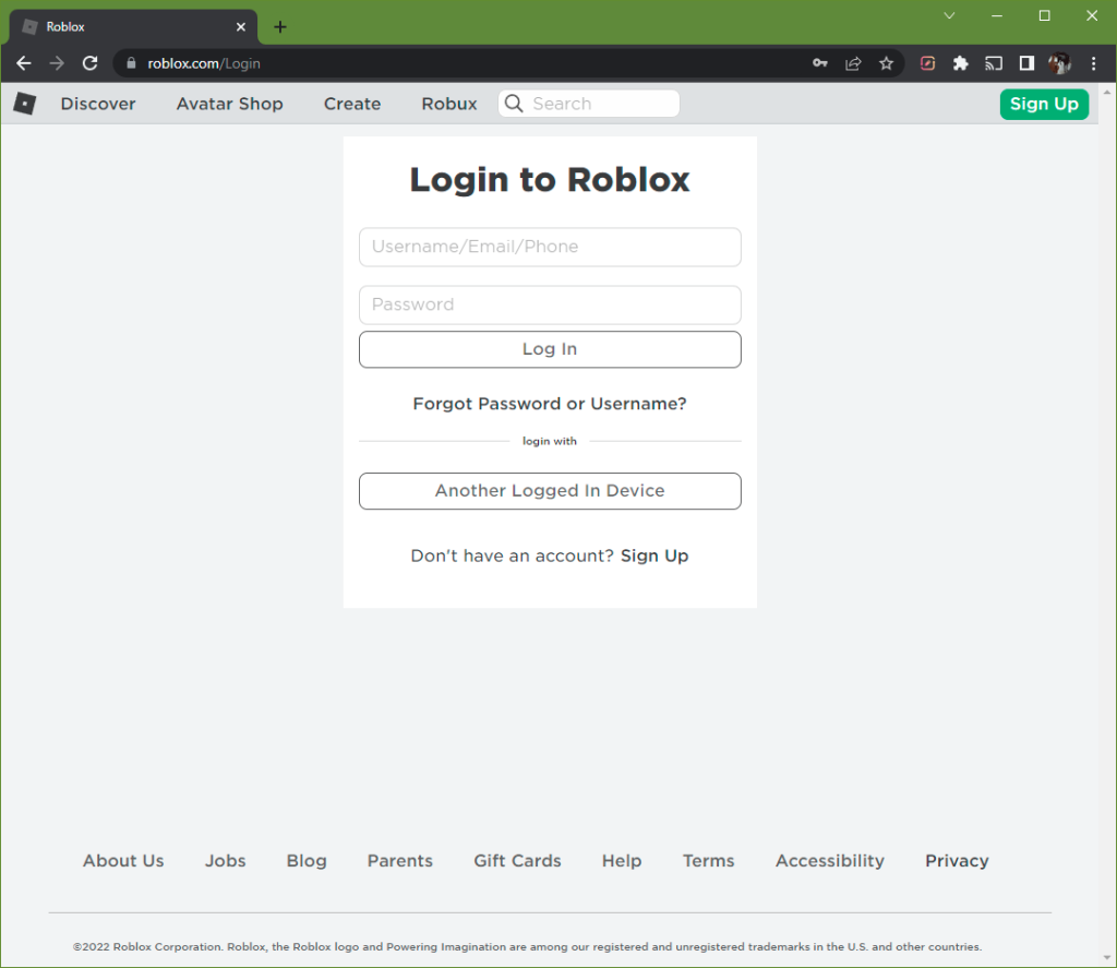 Roblox website