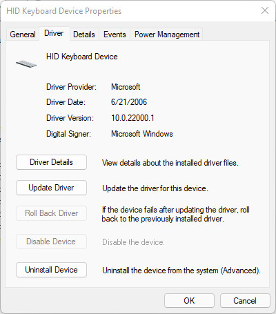 keyboard update driver