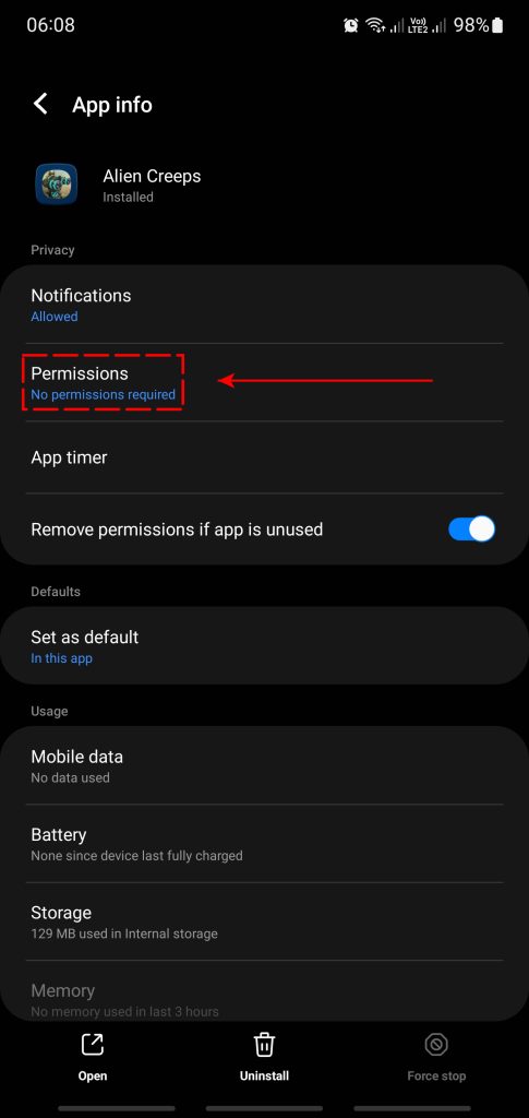 app permissions