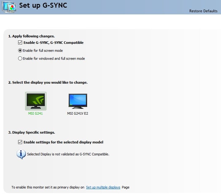 Enable G-Sync