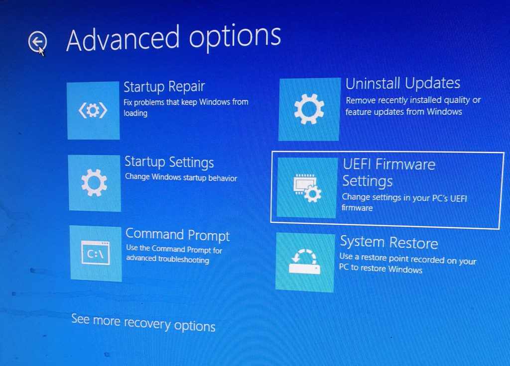 UEFI Firmware settings 1