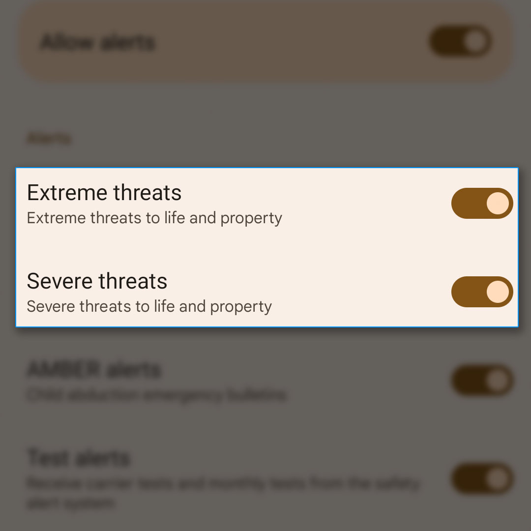 enable disable wireless emergency alerts pixel 7 5