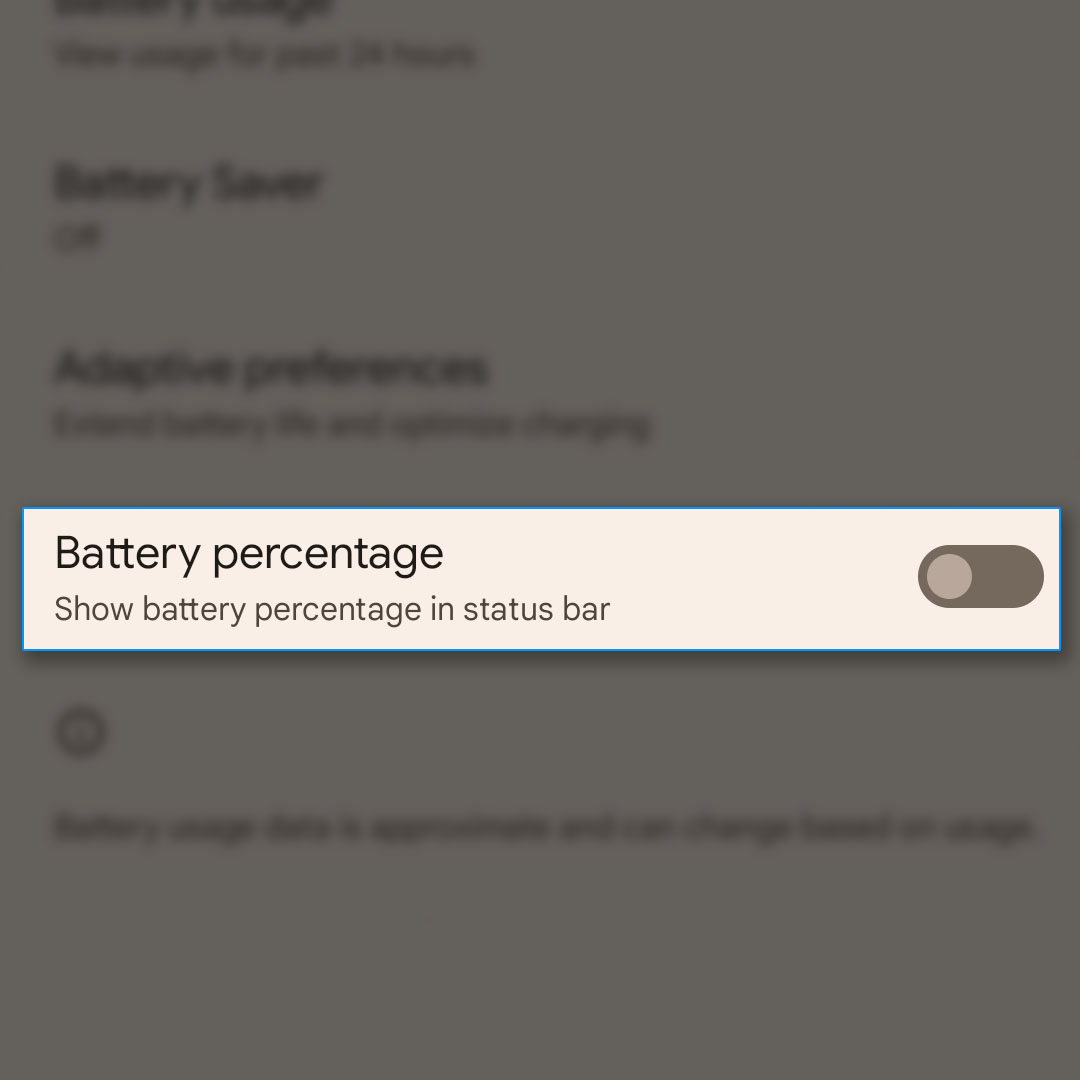 show battery percentage pixel 7 3