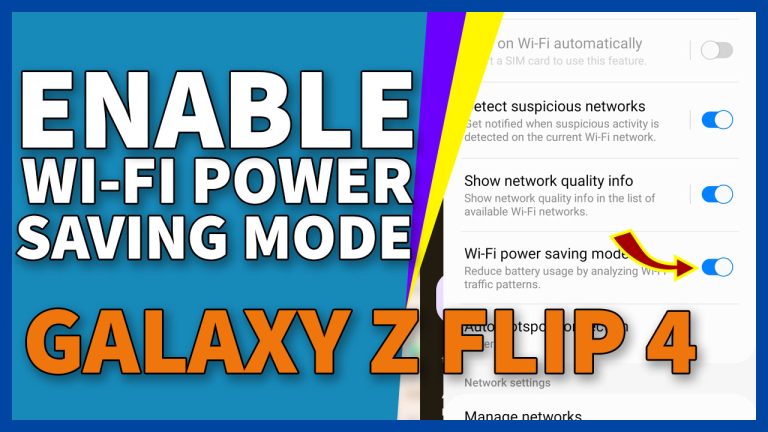 wifi power saving galaxy z flip 4 8