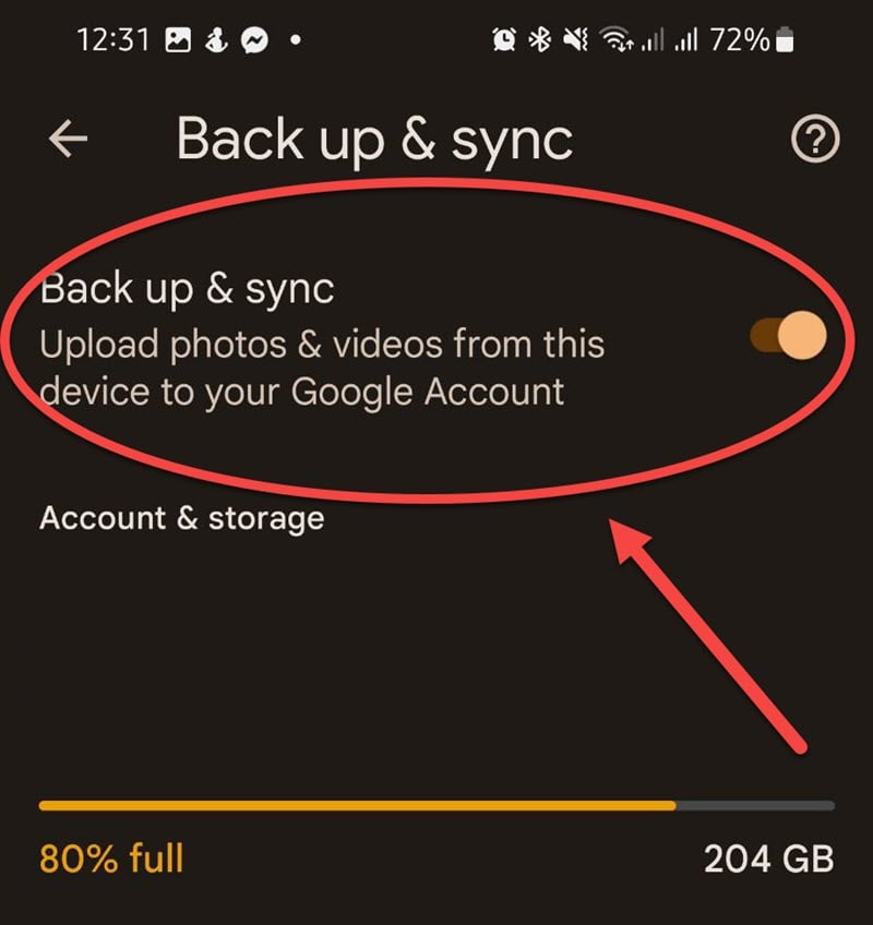 Back up and Sync