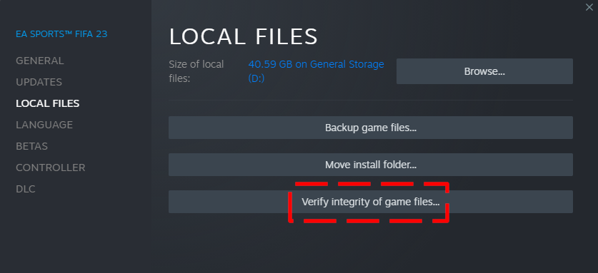 FIFA 23 Verify Integrity Of Game Files
