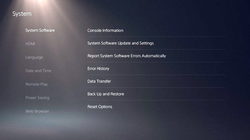 PS5 System Software Update and Settings