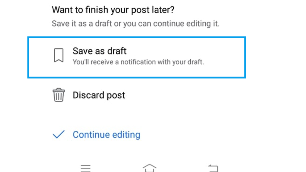 Save as draft