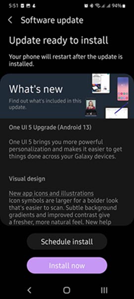 Update the latest Android OS version