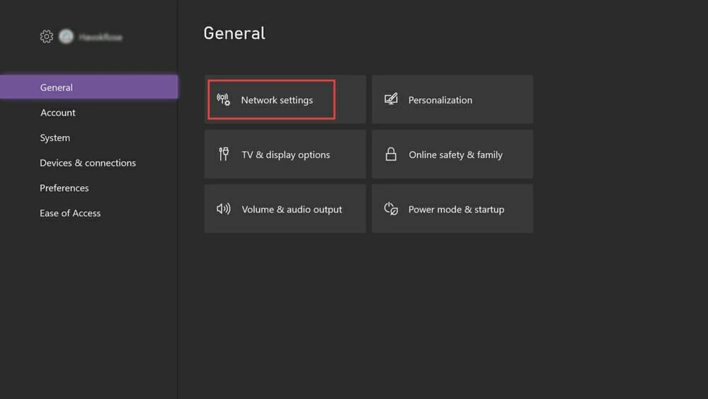 Xbox One Network settings