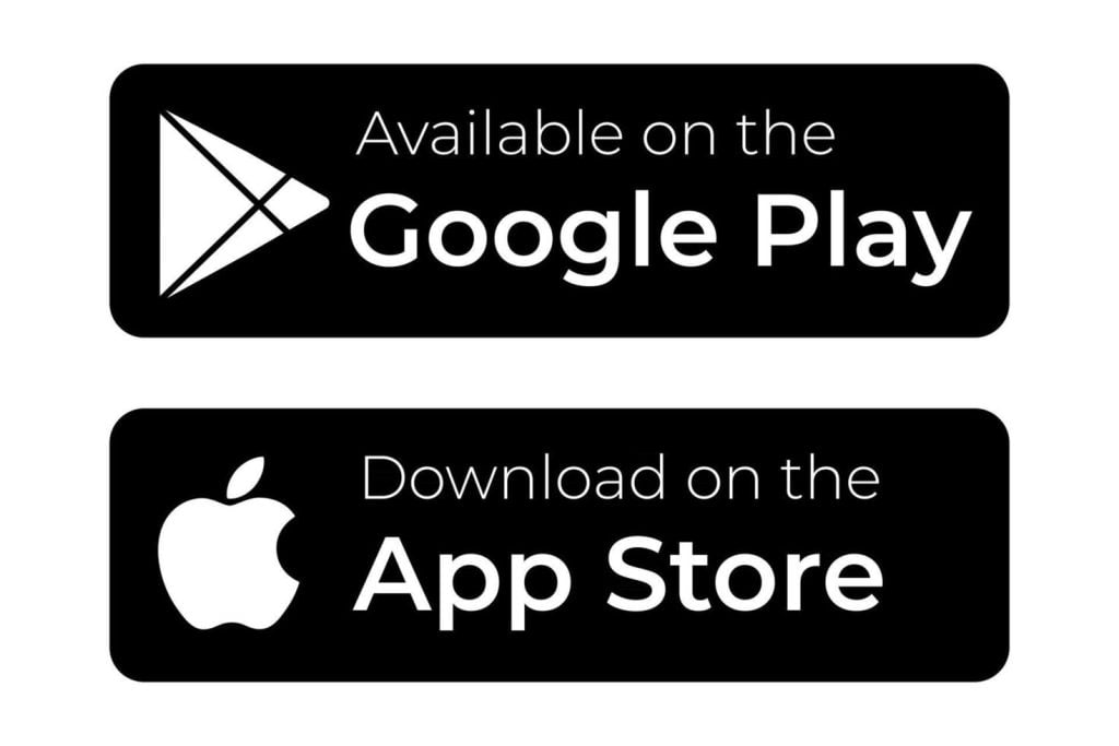 download apps button google play and app store vector