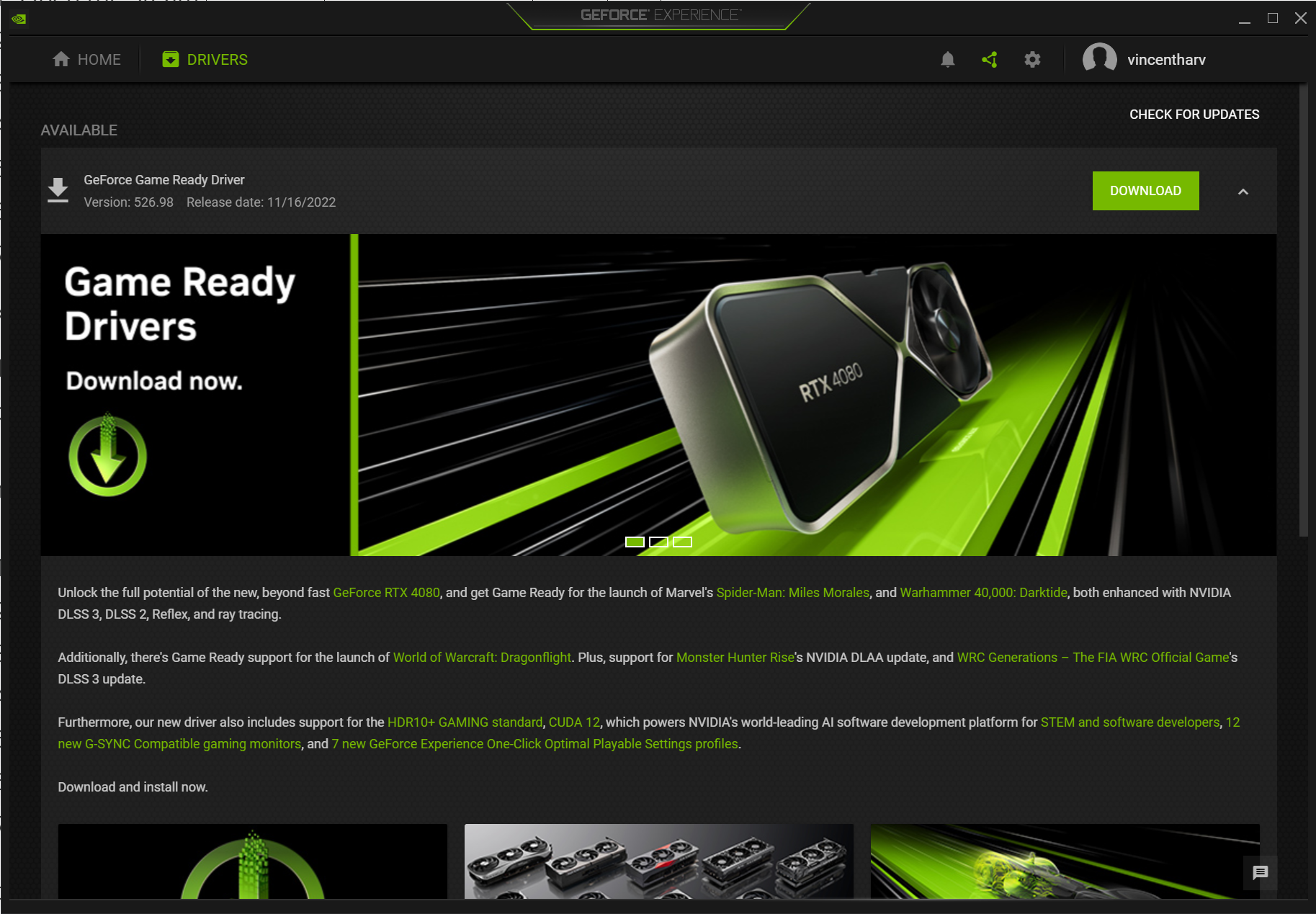 nvidia gpu drivers update