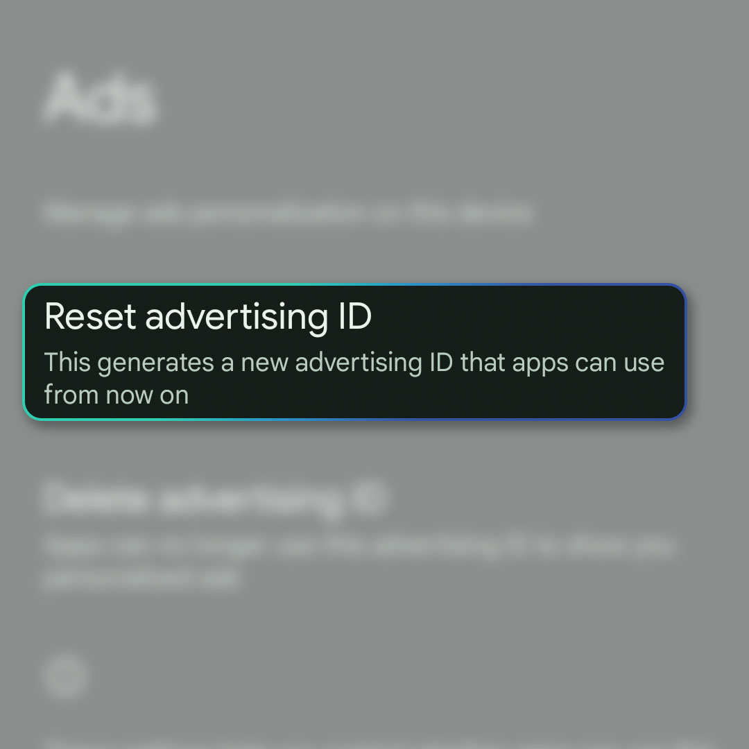 reset advertising id pixel 7 3