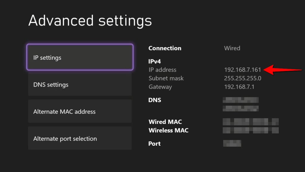 xbox find ip address