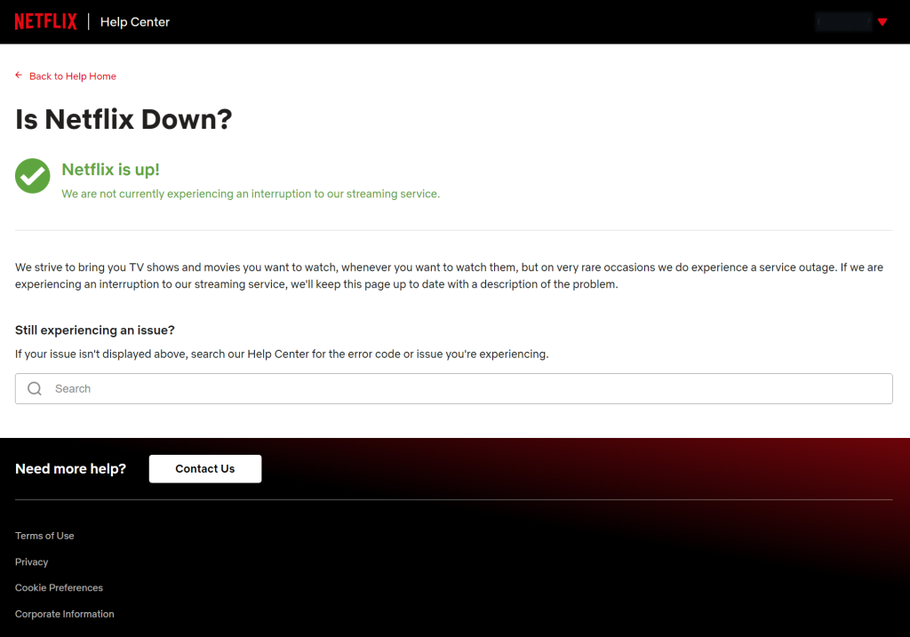 Netflix Down website