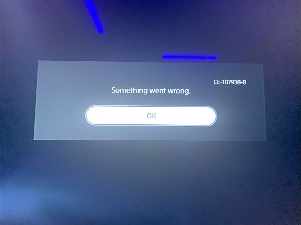 PS5 CE 107938 8 Error 1