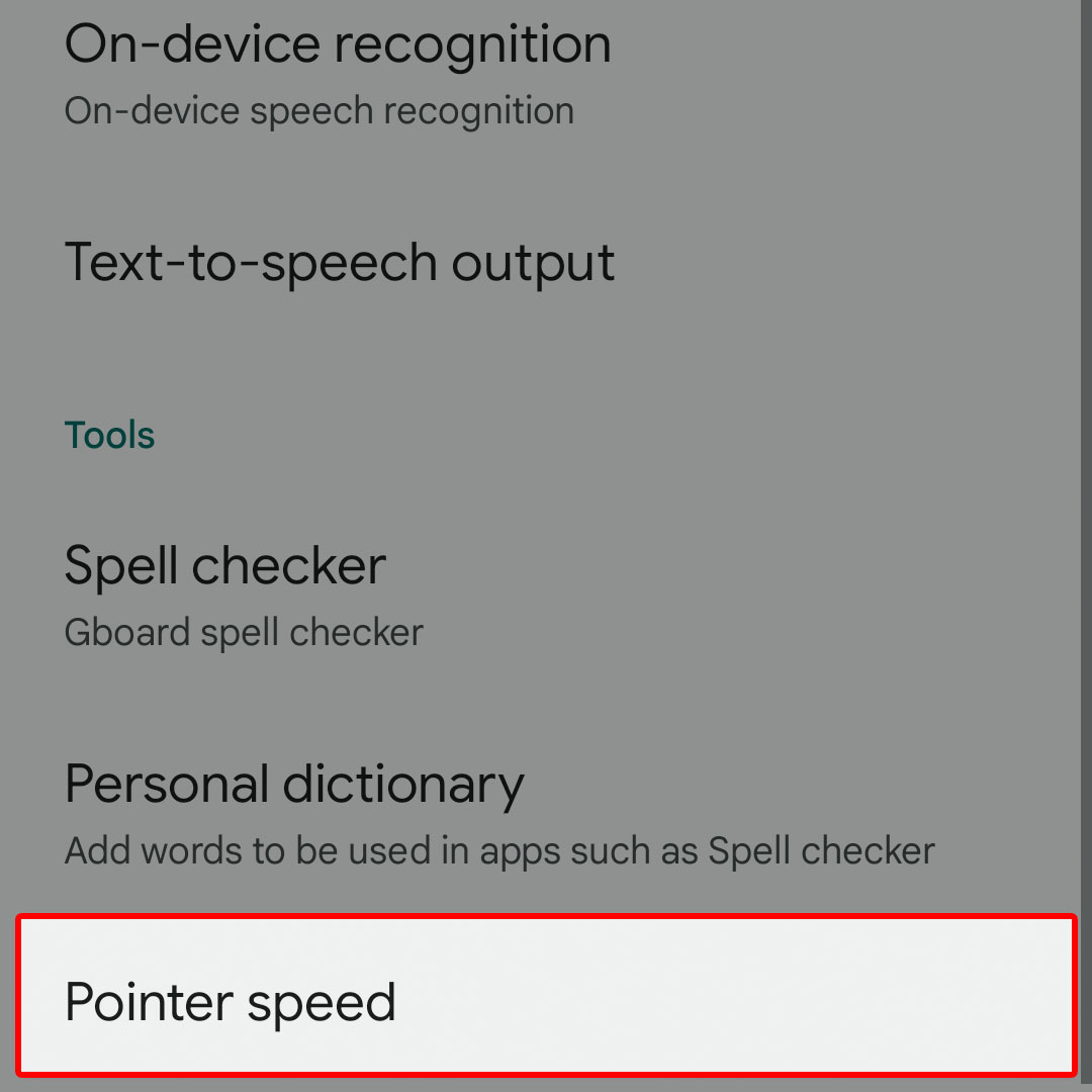 adjust pointer speed google