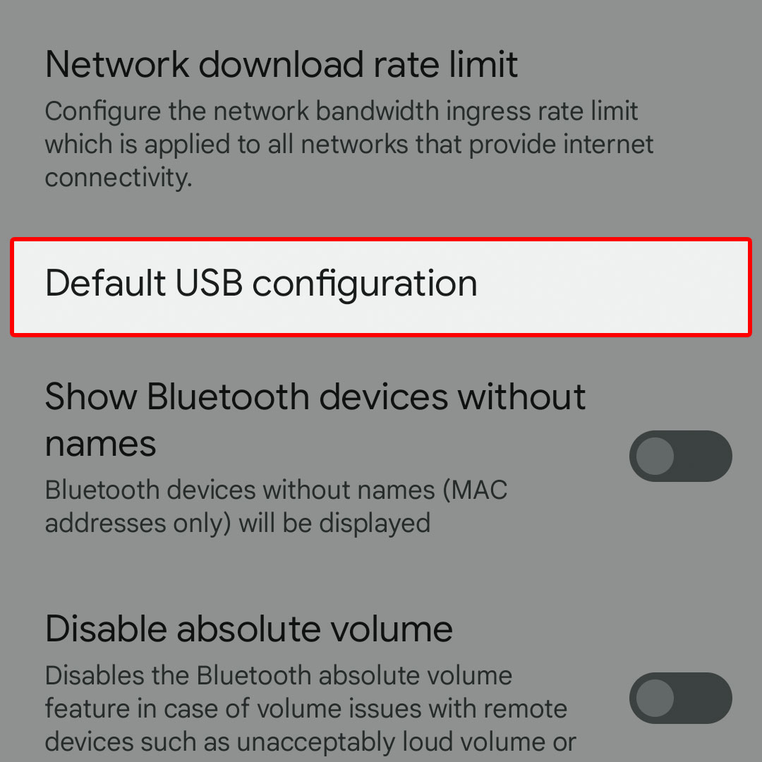 change default usb configuration