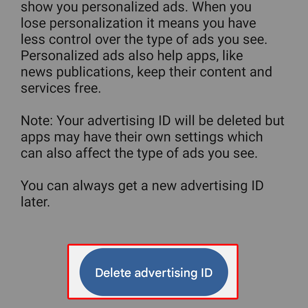 delete getnew advertising ID galaxy zflip4 5