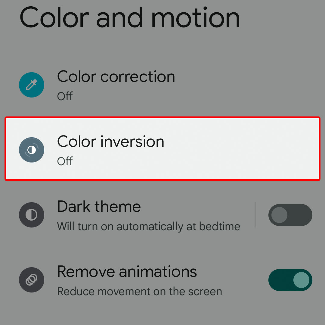 enable color inversion google