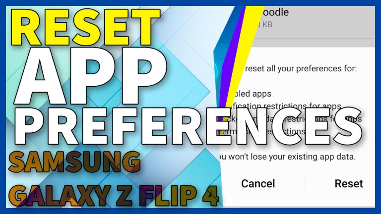 reset app preferences samsung galaxy zflip4 TN